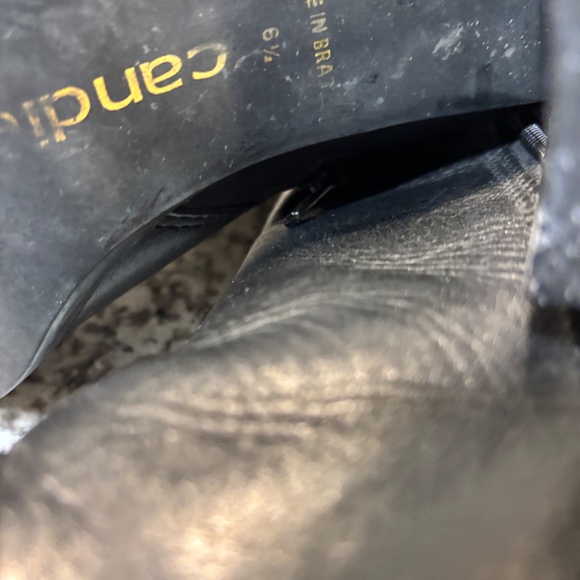 VTG Y2K 90s Leather Upper Chunky Platform Pointed Square Toe Boots - Picture 10 of 11